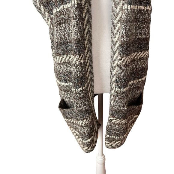 Nomadic Traders Medium Alpaca Vest Vintage Brown Ivory Gray Open Front - Picture 6 of 9